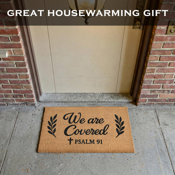 We Are Covered Psalm 91 Door Mat 30x17 Inch