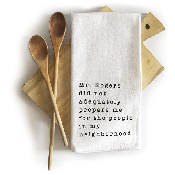 mr rogers funny cotton kitchen towel 