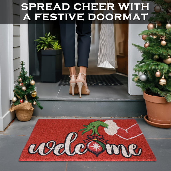 MAINEVENT Grinch Door Mat Outdoor 30x17 Inch, Grinch Christmas Door Mat, Grinch Doormat Outdoor, Grinch Outdoor Mat, Grinch Welcome Mat, Grinch Rug