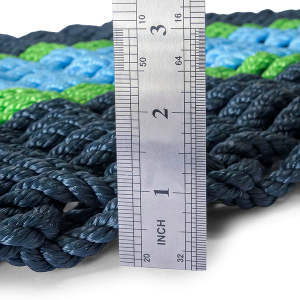 Lobster Rope Mat Aqua Stripe 30x17 Inch