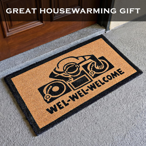 Wel-Wel-Welcome DJ Door Mat 30x17 Inch