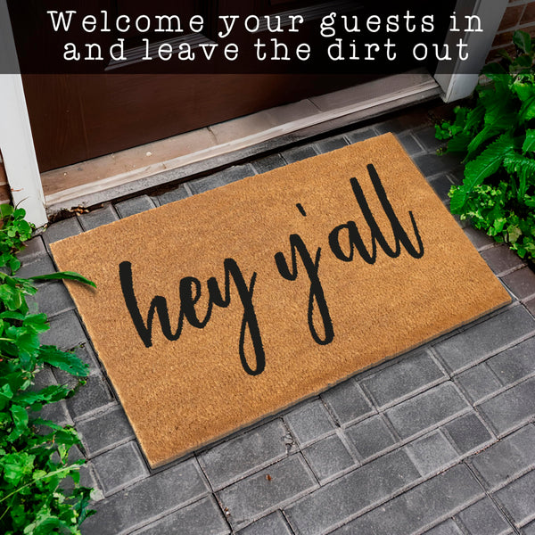 Hey Y'all Welcome Mat Outdoor 30x17 Inch