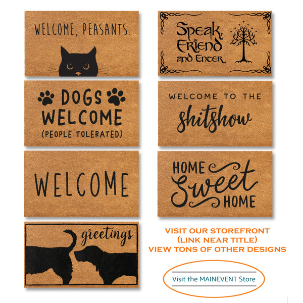 MAINEVENT Meowdy Coir Doormat 30x17 Inch, Cat-lover Cat-themed Doormats