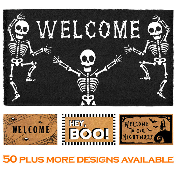 MAINEVENT Skeleton Door Mat 30x17 Inch, Skeleton Outdoor Mat, Halloween Door Mat Skeleton, Skeleton Doormat, Halloween Doormat, Halloween