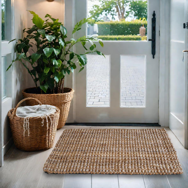 Jute Doormat 30x17 Inch, Braided Doormat, Jute Outdoor Mat, Natural Jute Rug, Jute Door Mat Outdoor, Small Jute Rug, Jute Mat, Door Mat Jute