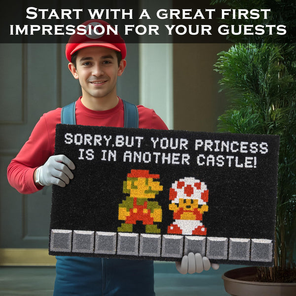 Sorry But Your Princess is in Another Castle Gamer Door Mat 30x17 Inch