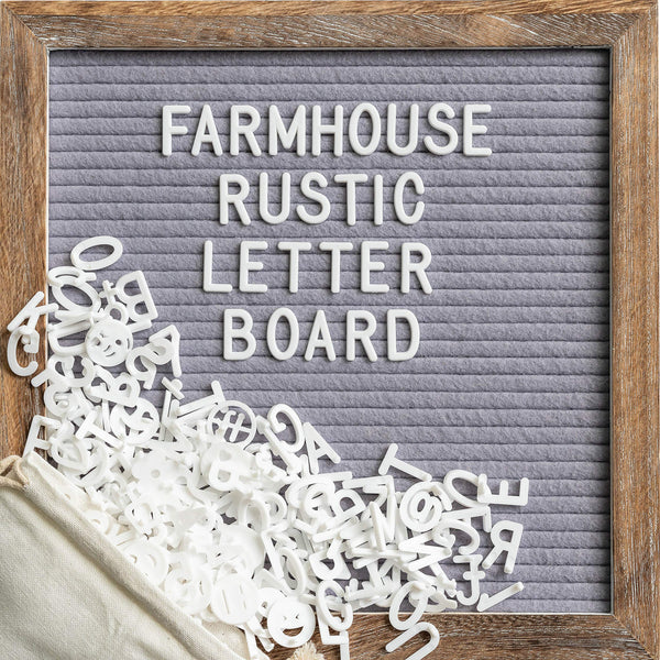 Grey 10x10 Barnwood Frame Farmhouse Rustic Letter Board