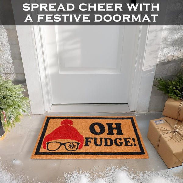 MAINEVENT Oh Fudge Christmas Door Mat Funny 30x17 Inch, Christmas Doormat Funny, a Christmas Story Decor, a Christmas Story Outdoor Decor