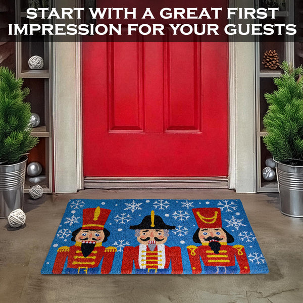 MAINEVENT Nutcracker Welcome Mat 30x17 Inch, Nutcracker Outdoor Rug, Nutcracker Doormat Outdoor, Nutcracker Christmas Door Mat, Nutcracker Door Mat