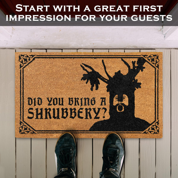 MAINEVENT Did You Bring a Shrubbery Monty Door Mat 30x17 Inch, Funny Monty Doormat, Monty Gift, Monty and the Holy Grail Gift, Monty