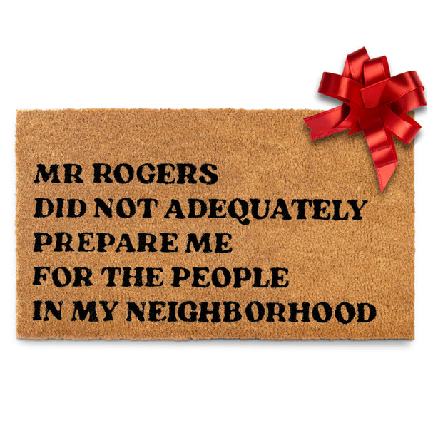 MAINEVENT Mr Rogers Funny Welcome Mat, 30x17 Inches, Brown