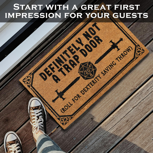 MAINEVENT Not a Trap Door Doormat Outdoor 30x17 Inch, Definitely Not a Trap Door Mat, Definitely Not a Trap Door Outdoor Doormat, Definitely