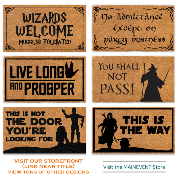 LOTR lord of the rings wizards muggles nerdy coir doormat outdoor rug 