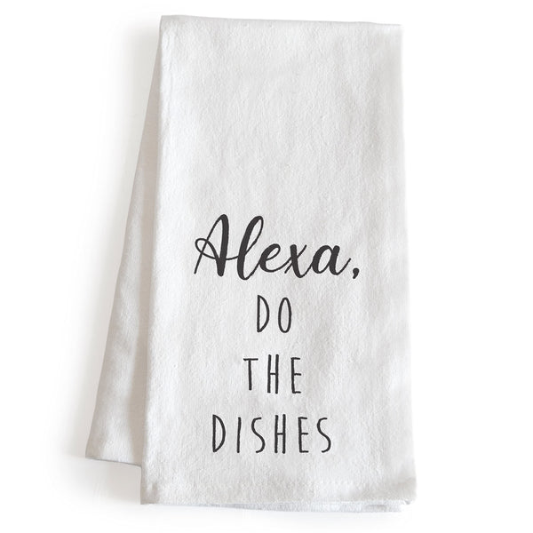 MAINEVENT Alexa do the dishes white kitchen towel 
