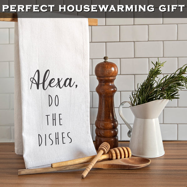 MAINEVENT Alexa do the dishes white kitchen towel 