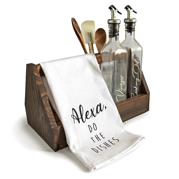 MAINEVENT Alexa do the dishes white kitchen towel 