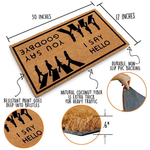 MAINEVENT Beatles Hello Goodbye Coir Outdoor Mat 