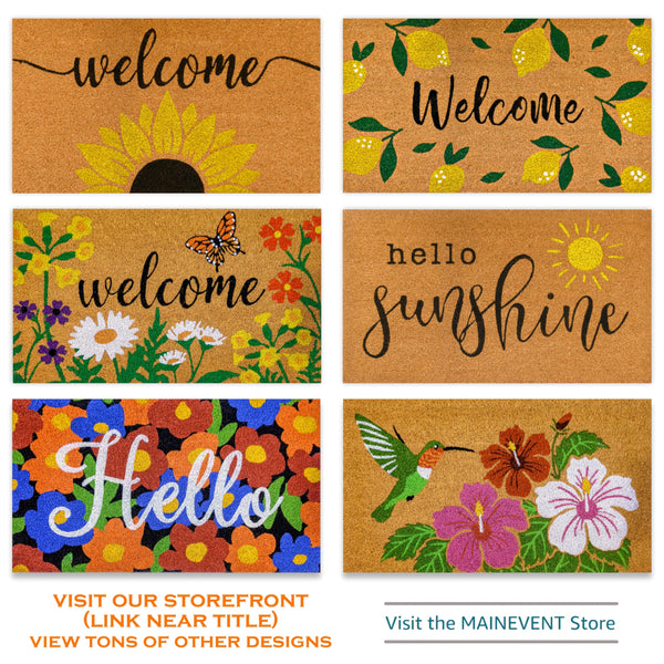 MAINEVENT Floral Welcome Coir Doormats Outdoor Mats 