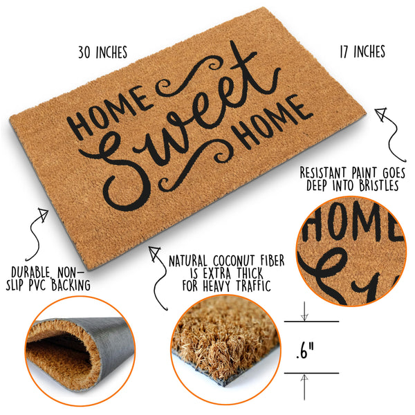 MAINEVENT Home Sweet Home Coir Outdoor Mat 