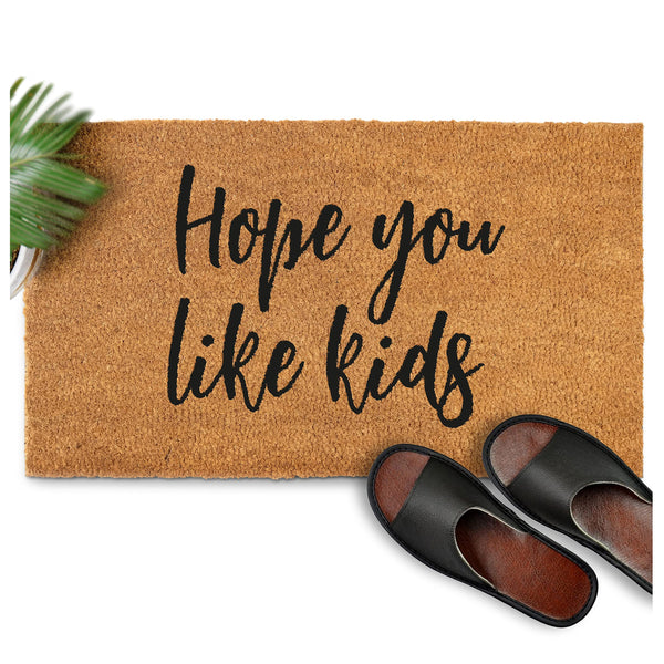MAINEVENT Hope You Like Kids Coir Outdoor Mat 