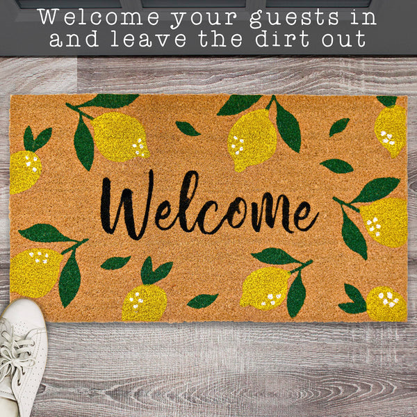 MAINEVENT Lemon Summer Coir Outdoor Mat 