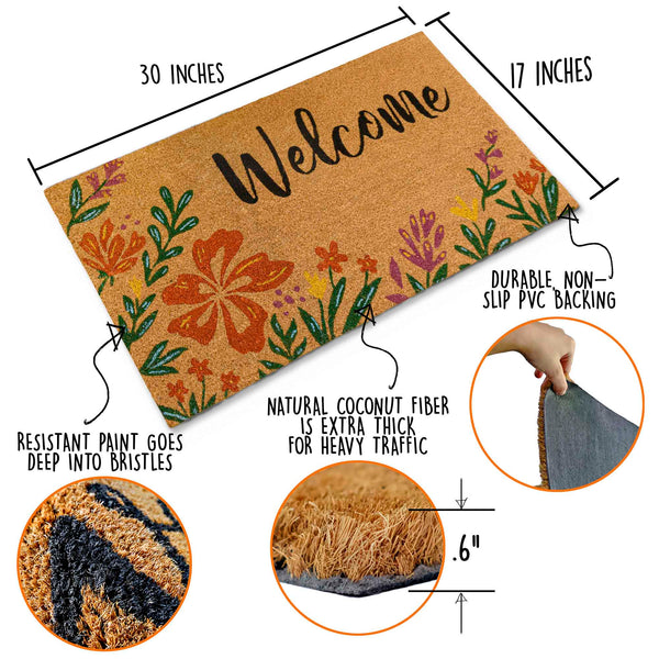 MAINEVENT Summer Spring Coir Doormat  Outdoor Mats 