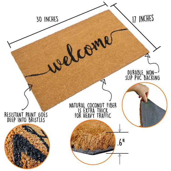 MAINEVENT Welcome-themed coir outdoor mats