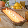 20 Inch Wooden Dough Bowl Boat Waxed Candle