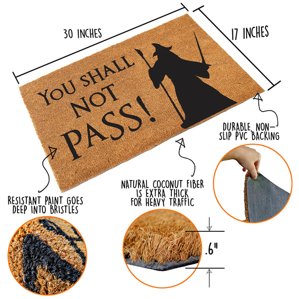 MAINEVENT You Shall Not Pass Coir Outdoor Mat LOTR 