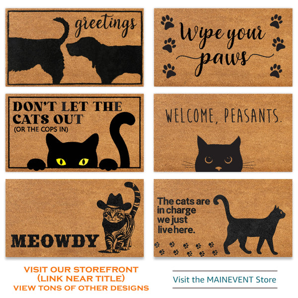 MAINEVENT cats in charge funny coir doormat cat lovers