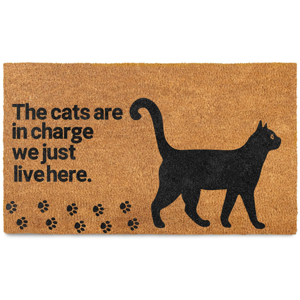 MAINEVENT cats in charge funny coir mat