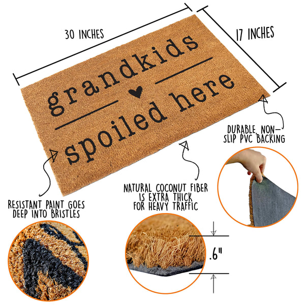 MAINEVENT grandkids spoiled here coir outdoor mat 
