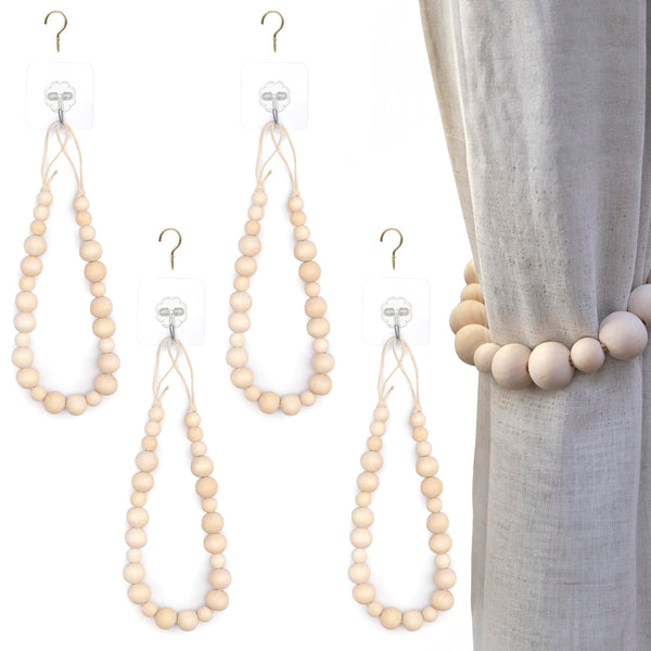 MAINEVENT wood bead curtain tieback 