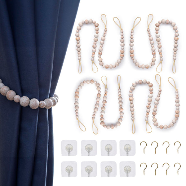 MAINEVENT wood bead curtain tieback 