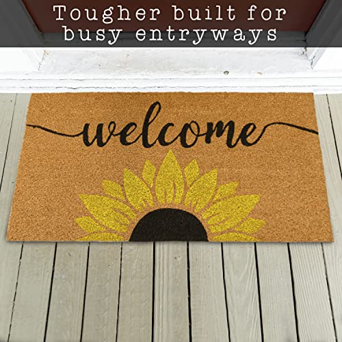 Sunflower Welcome Summer Coir Door Mat 