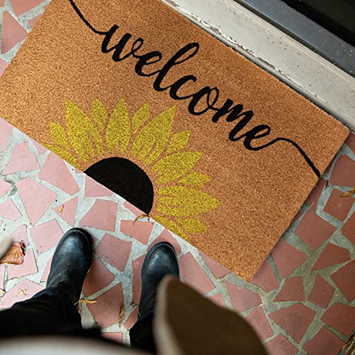 Sunflower Welcome Summer Coir Door Mat 