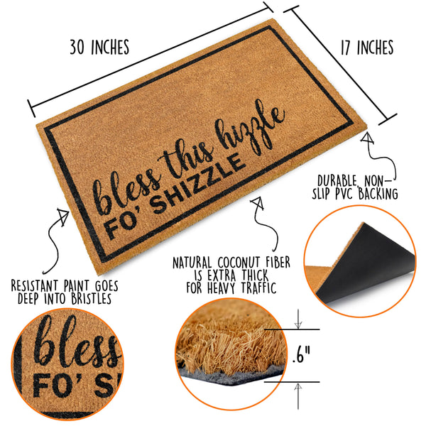 bless this hizzle fo' shizzle coir door mat 