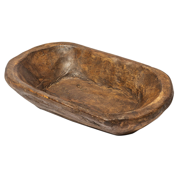 Wooden Decorative Dough Bowl (Heart or Elongated) (White or Brown)