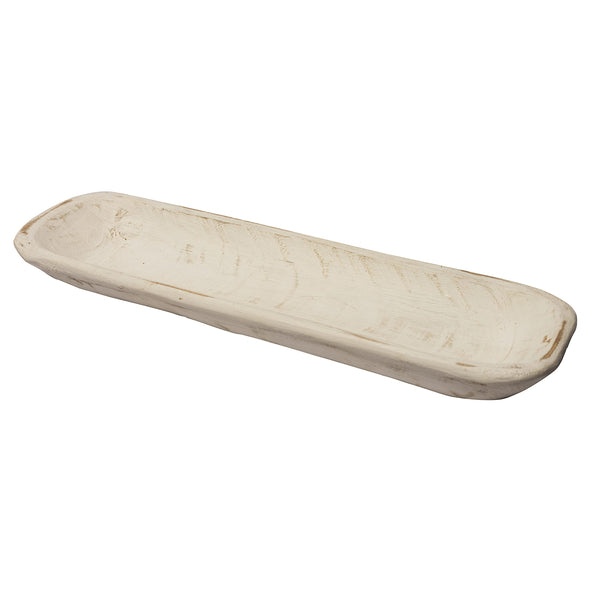 Wooden Decorative Dough Bowl (Heart or Elongated) (White or Brown)