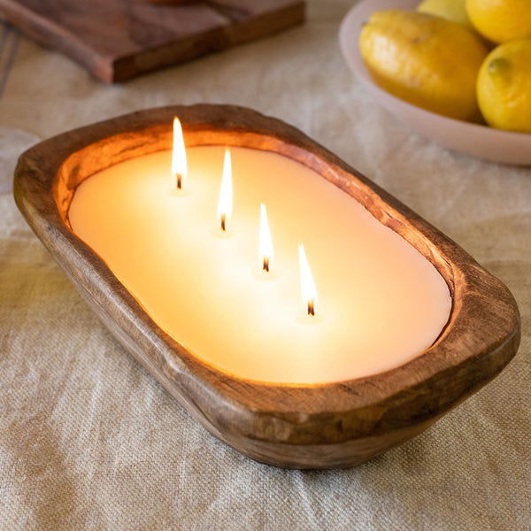 Wooden Dough Bowls, Wooden Dough Bowl Soy Candle, Wooden Candle Bowl, Prayer Dough Bowl, Wooden Dough Bowl Candle Boat