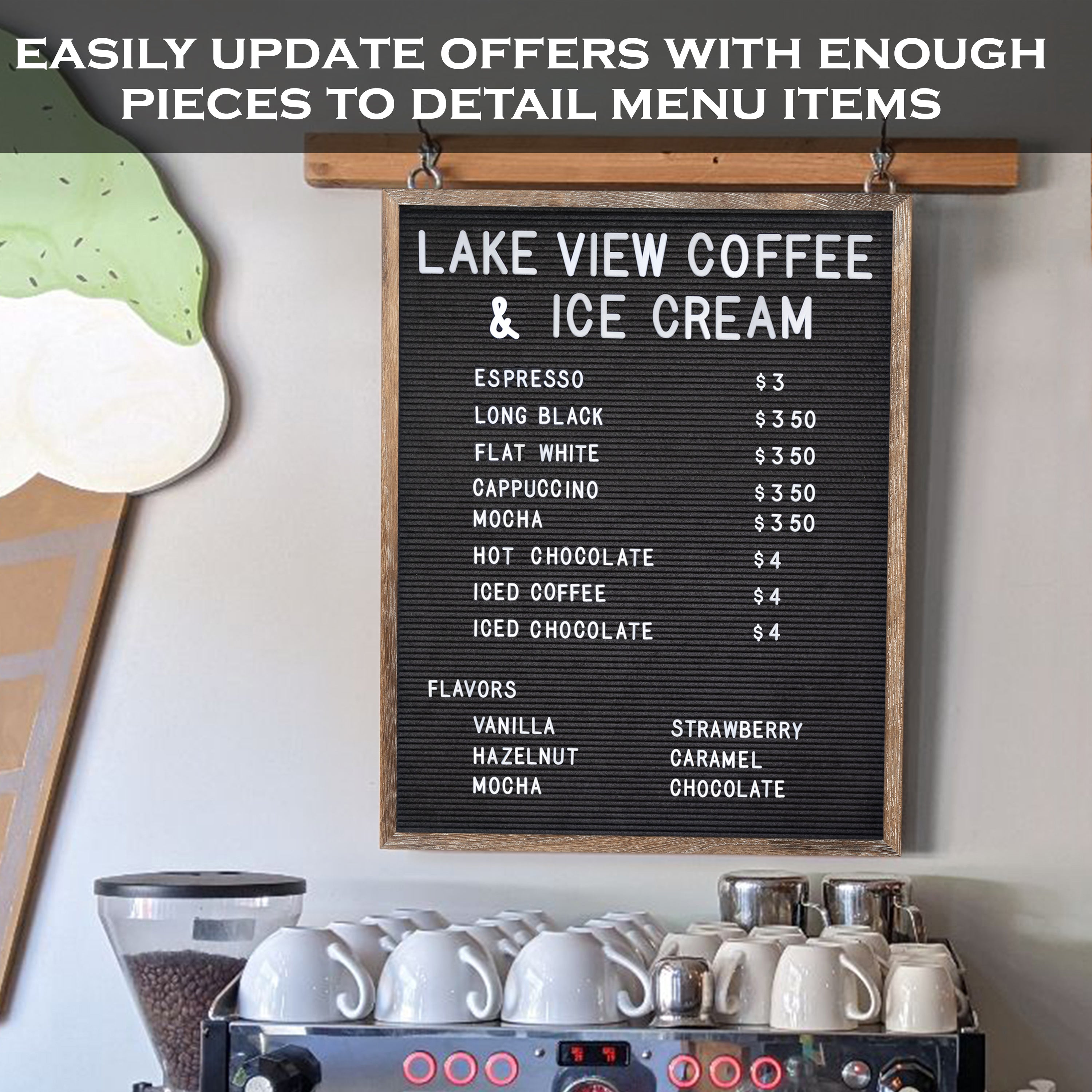 Menu Board BBTO Large Sign 24 X 30 Inch, Changeable Letter Board With ...