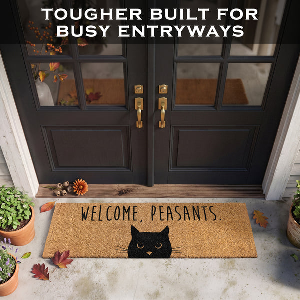 Welcome Peasants Cat Doormat 50x15 Inch