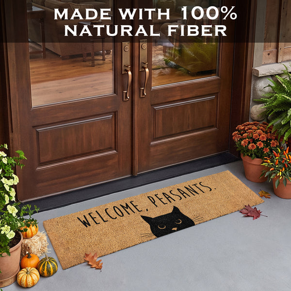 Welcome Peasants Cat Doormat 50x15 Inch