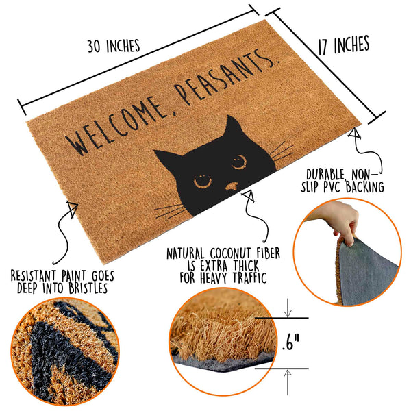 welcome-peasants-cat-doormat-30x17-inch