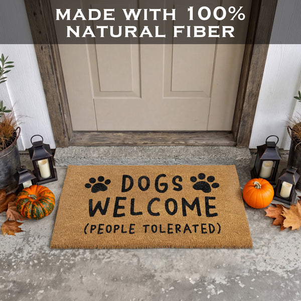 Dogs Welcome People Tolerated Door Mat 30x17 Inch