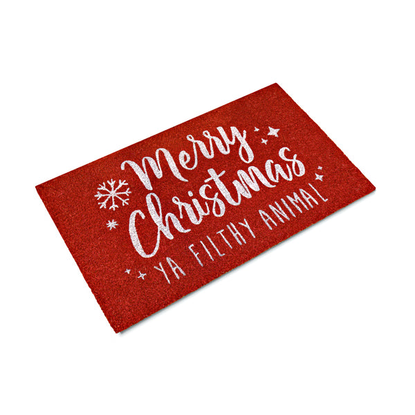 MAINEVENT Merry Christmas Filthy Animal Doormat 30x17 Inch, Home Alone Door Mat, Merry Christmas You Filthy Animal Door Mat Outdoor, Christmas Mat for Front Door, Ya Filthy Animal Christmas Outdoor Mat