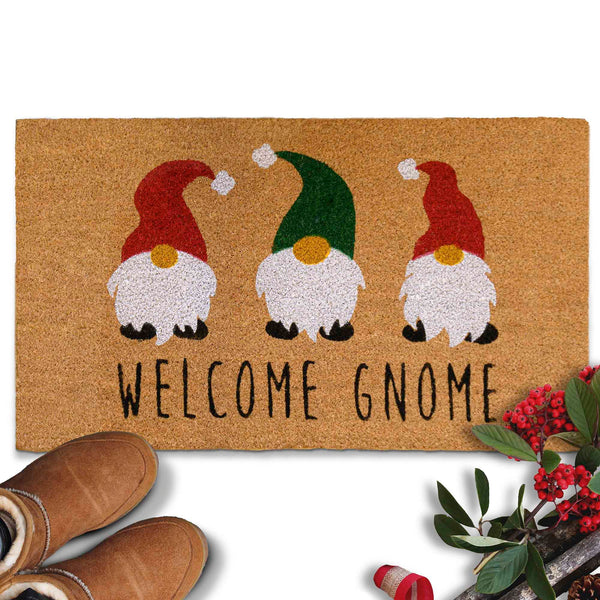 mats, welcome mats, winter, gnome, christmas, xmas themed mats, holiday, thanksgiving