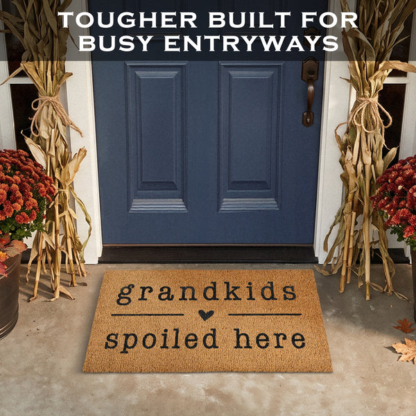 Grandkids Spoiled Here Doormat 30x17 Inch