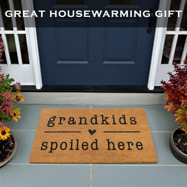 Grandkids Spoiled Here Doormat 30x17 Inch