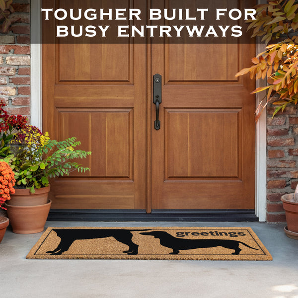 Funny Greetings Dog Coir Doormat 50x15 Inch